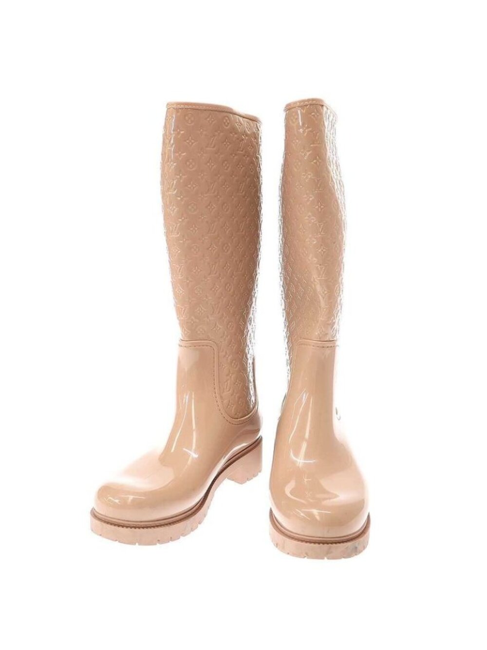 Louis Vuitton Splash Line Monogram Rain Boots Beige 37